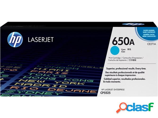 Cartucho de tóner original LaserJet HP 650A cian para