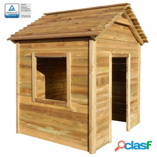 Casa de juegos de jardín de madera de pino FSC 123x120x146