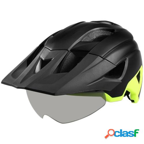 Casco de bicicleta de montaña con visera desmontable Gafas