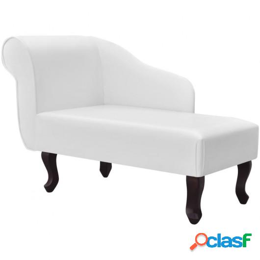 Chaise longue diván de cuero artificial blanco