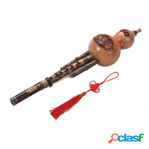 Chino hecho a mano negro bambú Hulusi calabaza