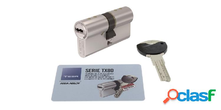 Cilindro de alta seguridad Tesa 35 45 TX80 níquel TX853545N