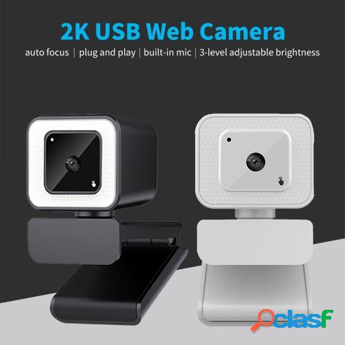 Cámara web USB 2K Enfoque automático gran angular Ajuste