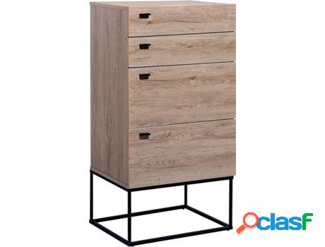 Cómoda Acra (Marrón - Tablero de Aglomerado -41x52x106 cm)