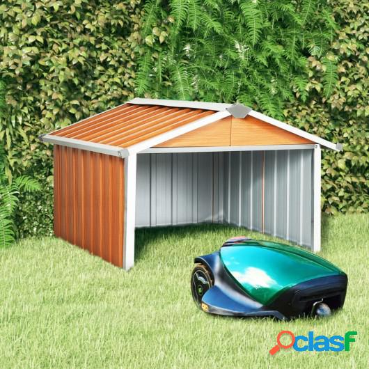 Cobertizo para cortacésped acero galvanizado marrón