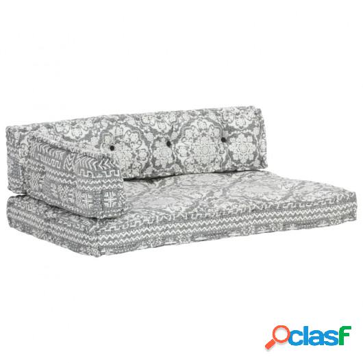 Cojín para sofá de palés patchwork tela gris claro