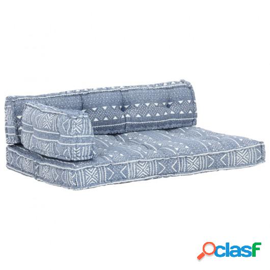 Cojín para sofá de palés tela añil patchwork