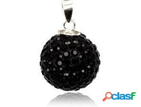 Colgante BIJOUCOLOR Shamballa Negro (Plata - Plateado - 1.4