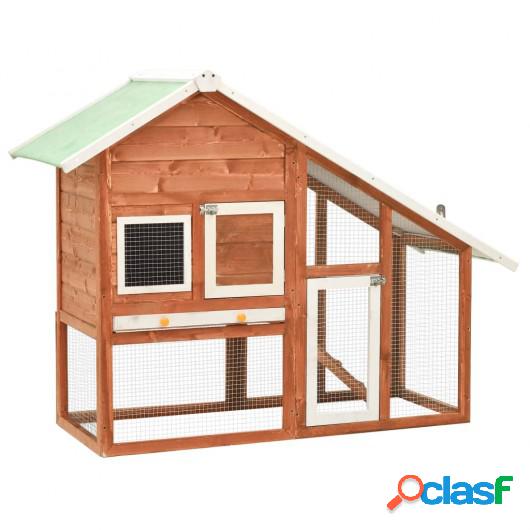 Conejera de madera maciza de abeto 140x63x120 cm