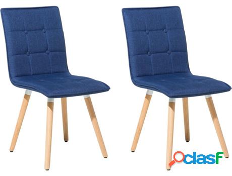 Conjunto 2 Sillas de Comedor BELIANI Brooklyn (Azul -
