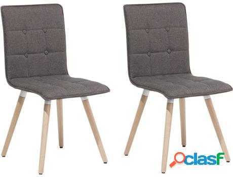 Conjunto 2 Sillas de Comedor Brooklyn (Marrón - Poliéster