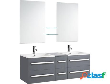 Conjunto Mueble de Baño Madrid (Gris - MDF -45x150x48 cm)