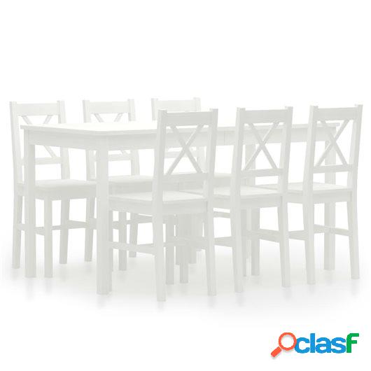 Conjunto de comedor 7 piezas madera de pino blanco