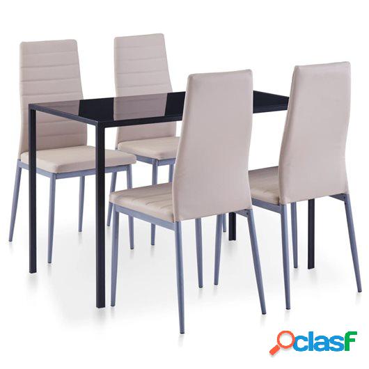 Conjunto de mesa y sillas de comedor 5 piezas color