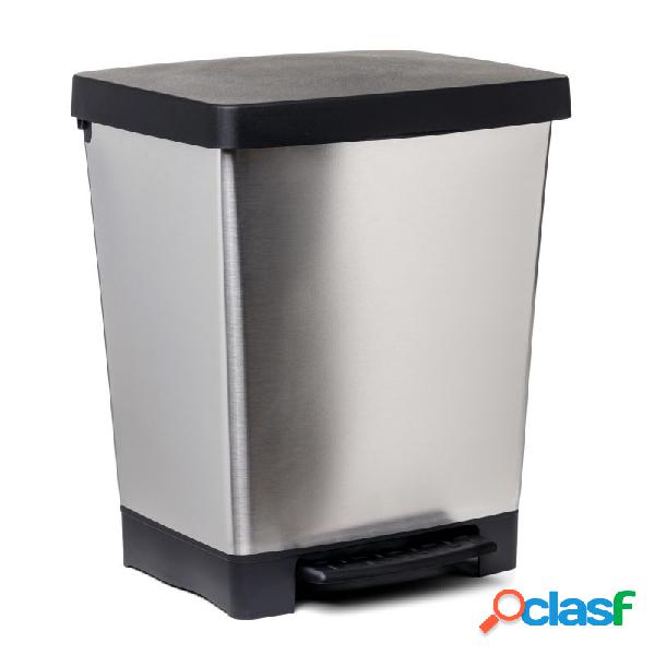 Cubo de basura 23L Tatay Cubik Steel Gris