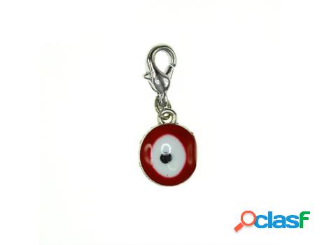 Dije SC_CRYSTAL (bañado a rodio - Rojo - 10 mm x 10 mm)