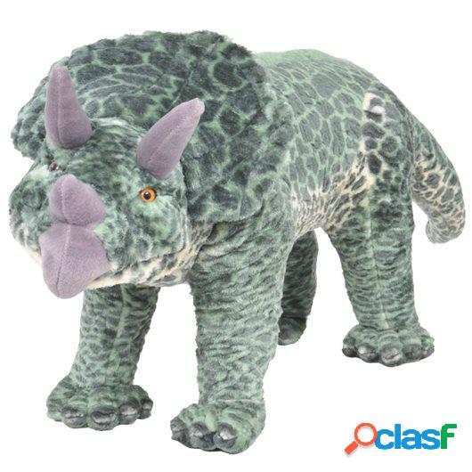 Dinosaurio Tricerátops de peluche de pie verde XXL