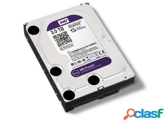 Disco HDD Interno WESTERN DIGITAL WD30PURX (3 TB - SATA -