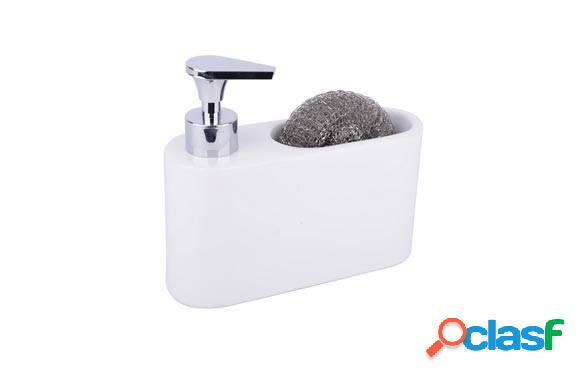Dosificador Kook Time cerámico con estropajo Blanco