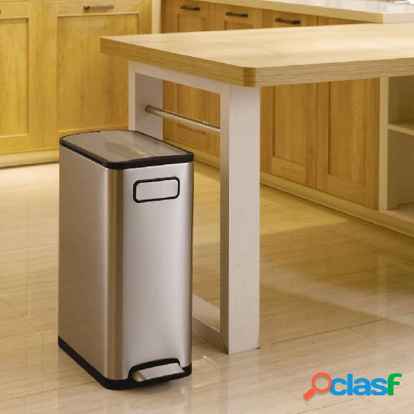 EKO Cubo de pedal Ecofly 2x20 L plateado mate