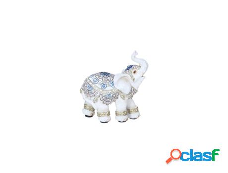 Elefante Blanco Decorado Figuras Africanas Y Elefantes