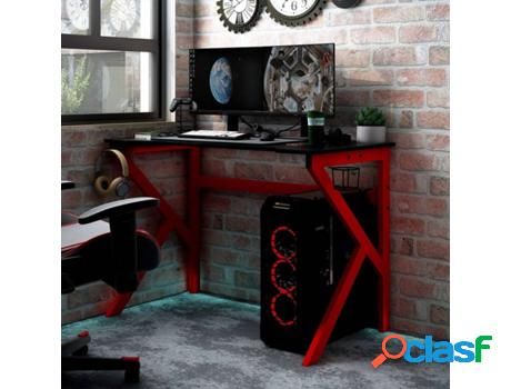 Escritorio VIDAXL Gaming K Negro y Rojo (110 x 60 x 75 cm -