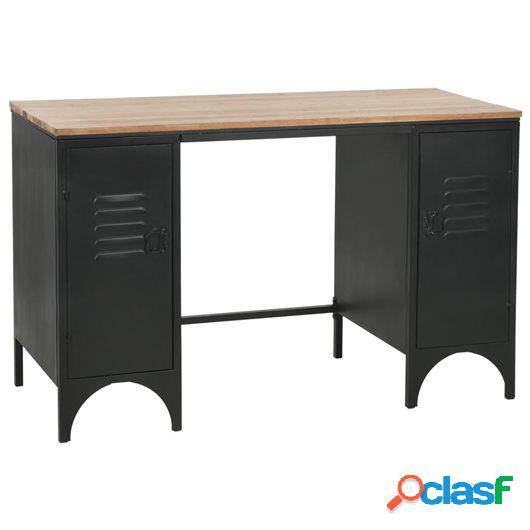 Escritorio con doble pedestal madera abeto y acero 120x50x76