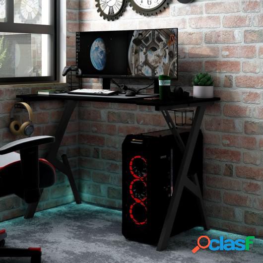 Escritorio gaming con patas forma Y negro 110x60x75cm