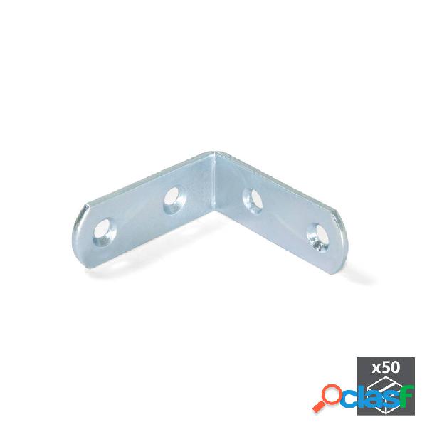 Escuadra de unión para muebles 42 x 42 mm 4 agujeros Acero