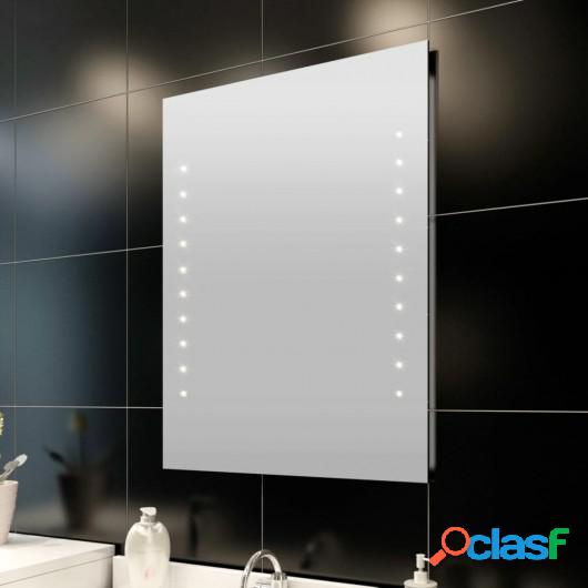 Espejo de baño de pared con LED 80 x 60 cm