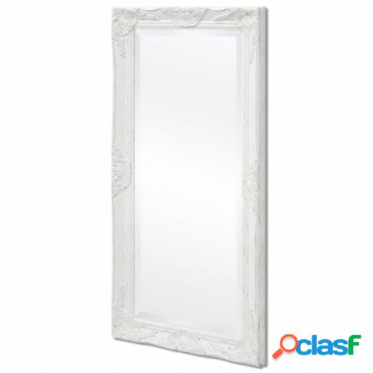 Espejo de pared estilo barroco 100x50 cm blanco