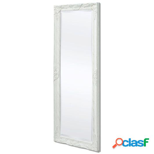 Espejo de pared estilo barroco 140x50 cm blanco