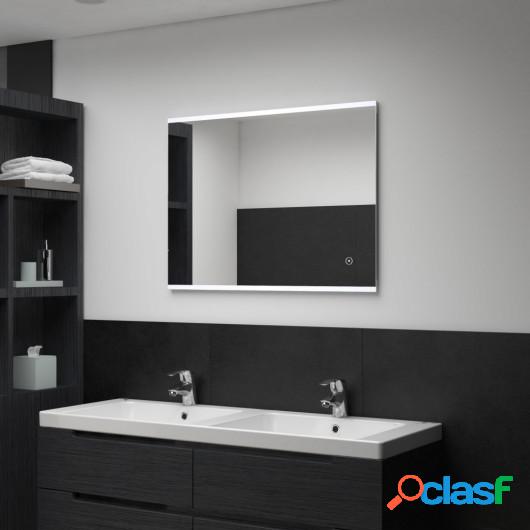 Espejo de pared para baño con LED y sensor táctil 80x60 cm