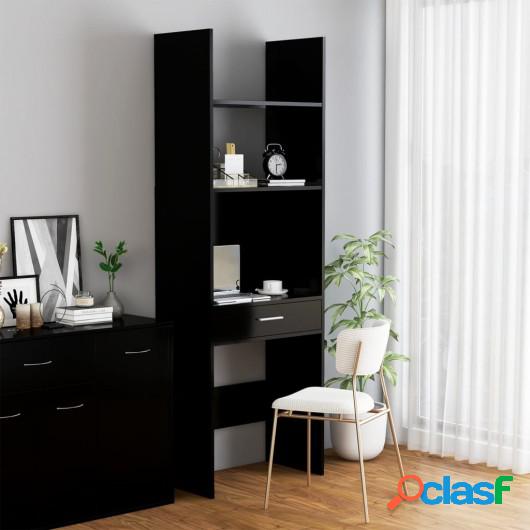 Estantería de aglomerado negro 60x35x180 cm