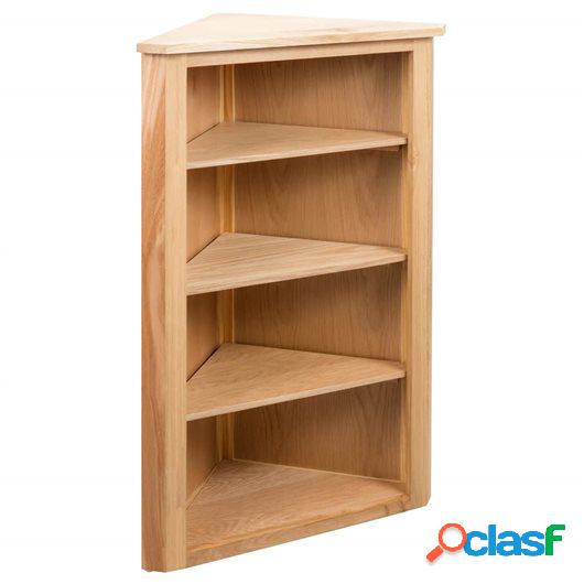 Estantería de esquina madera maciza de roble 59x36x100 cm