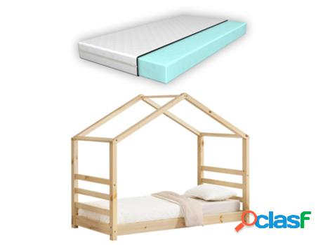 Estructura de Cama Infantil EN.CASA (Beige - Madera - 70x140