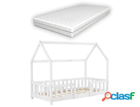 Estructura de Cama Infantil EN.CASA (Blanco - Madera - 70 x