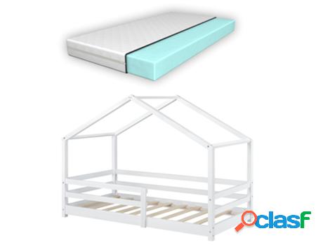 Estructura de Cama Infantil EN.CASA (Blanco - Madera - 80 x