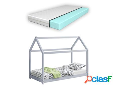 Estructura de Cama Infantil EN.CASA (Gris - Madera - 70x140