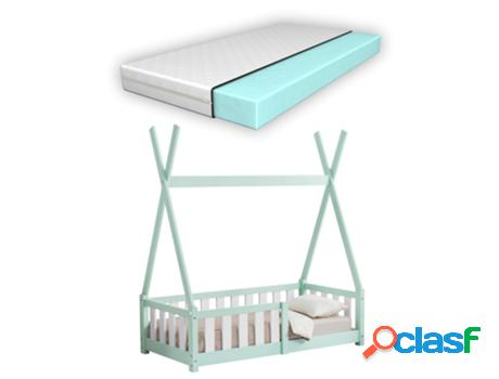 Estructura de Cama Infantil EN.CASA (Verde - Madera - 70 x