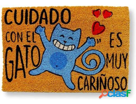 Felpudo KOKO DOORMATS Cuidado Con El Gato (Castaño - 60 x