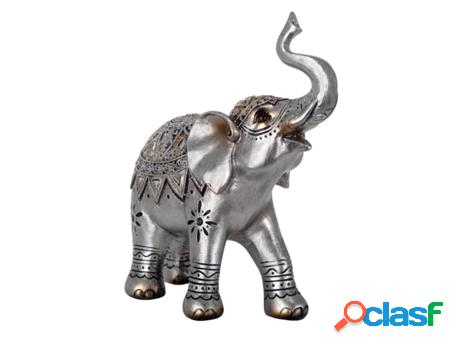 Figura Elefante Plateado de Resina 22*9*21cm Figura de
