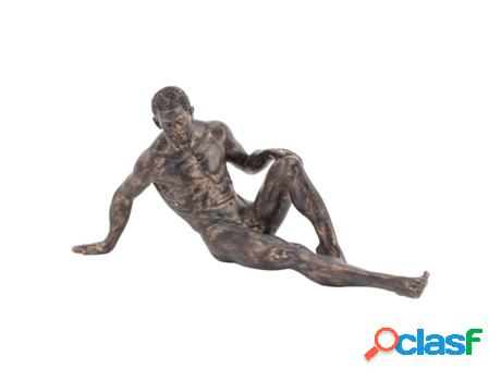 Figura Hombre Sentado Gris de Resina 17*11*33cm Figura de