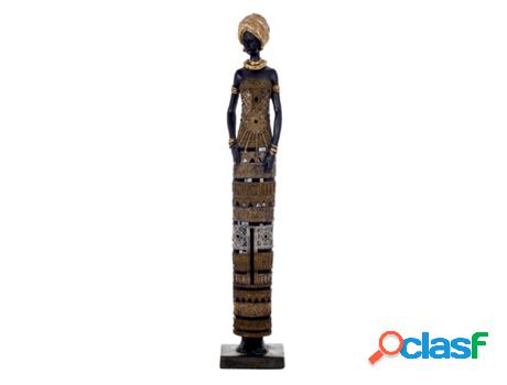 Figura de Africana Negro de Resina 80*12*15cm