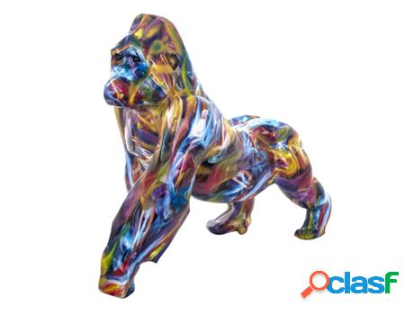 Figura de Mono Multicolor de Resina 45*26*26cm
