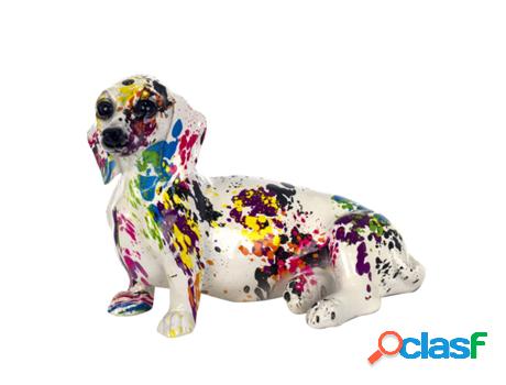 Figura de Perro Multicolor de Resina 17*11*21cm