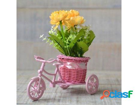 Flor HOGAR Y MÁS Bici Rosa Y Planta Artifical Tre