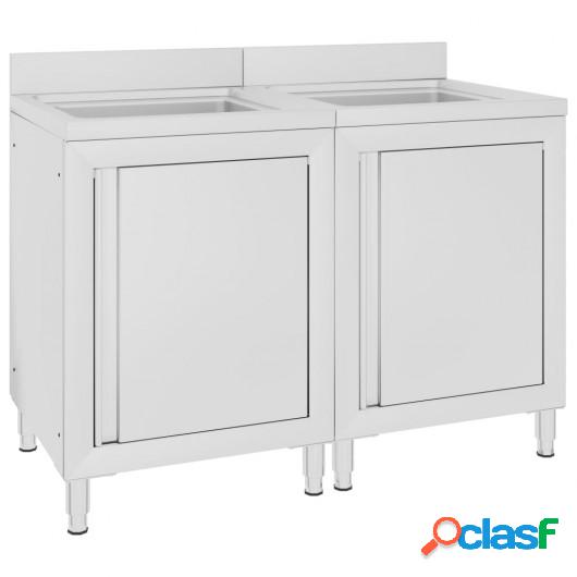 Fregadero de cocina comercial 2 piezas de acero inoxidable
