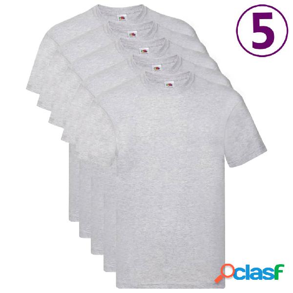 Fruit of the Loom Camisetas originales 5 uds gris 3XL