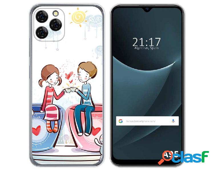 Funda para Blackview A95 TUMUNDOSMARTPHONE Dibujos Café